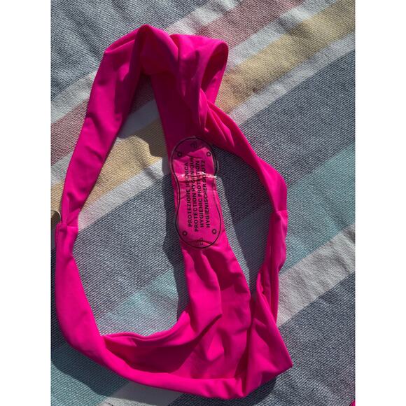 NWOT, Brand Unknown, Hot Pink Bikini Set, Tie Front Top & High Cut Bottom Sz XL - Picture 13 of 14